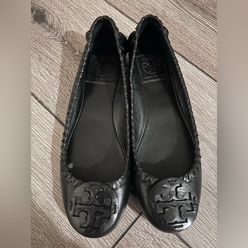 Tory Burch Black Leather Flats